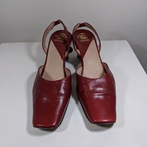 Espace Square Toe Low Wedge Designer Shoes 8B